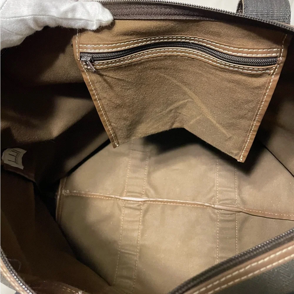 Dunhill Authentic Vintage Brown and Black Canvas Travel Bag